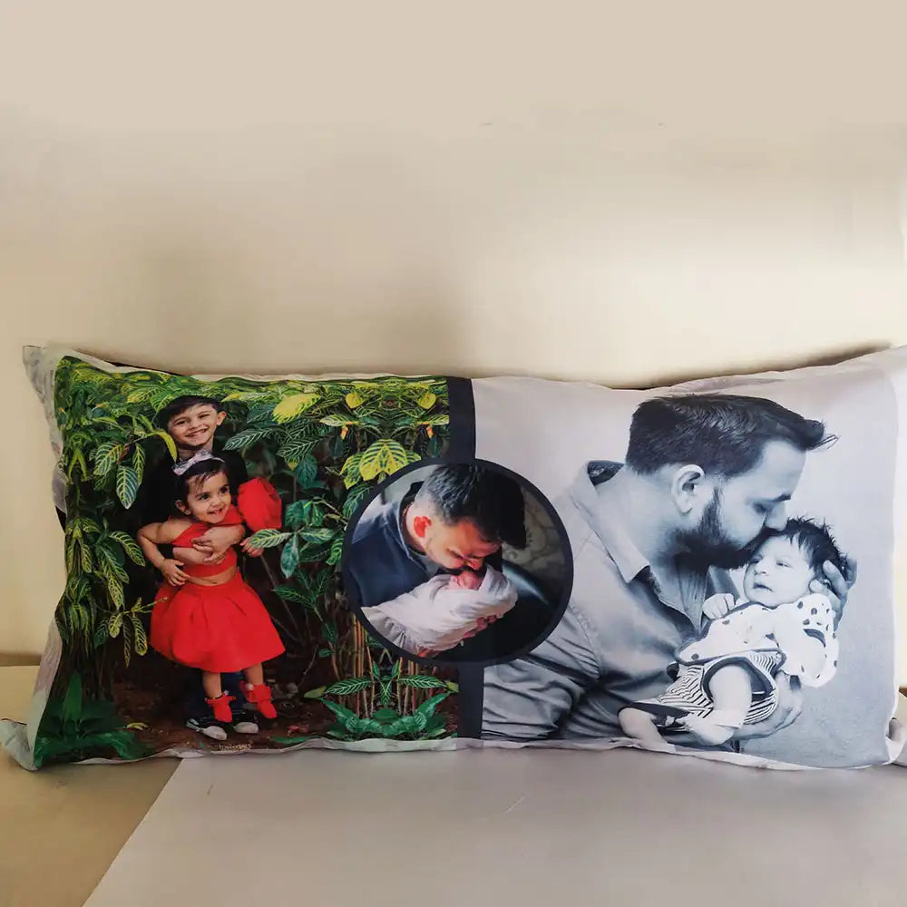 Personalized Rectangle Photo Cushion-Upto 3 Photos
