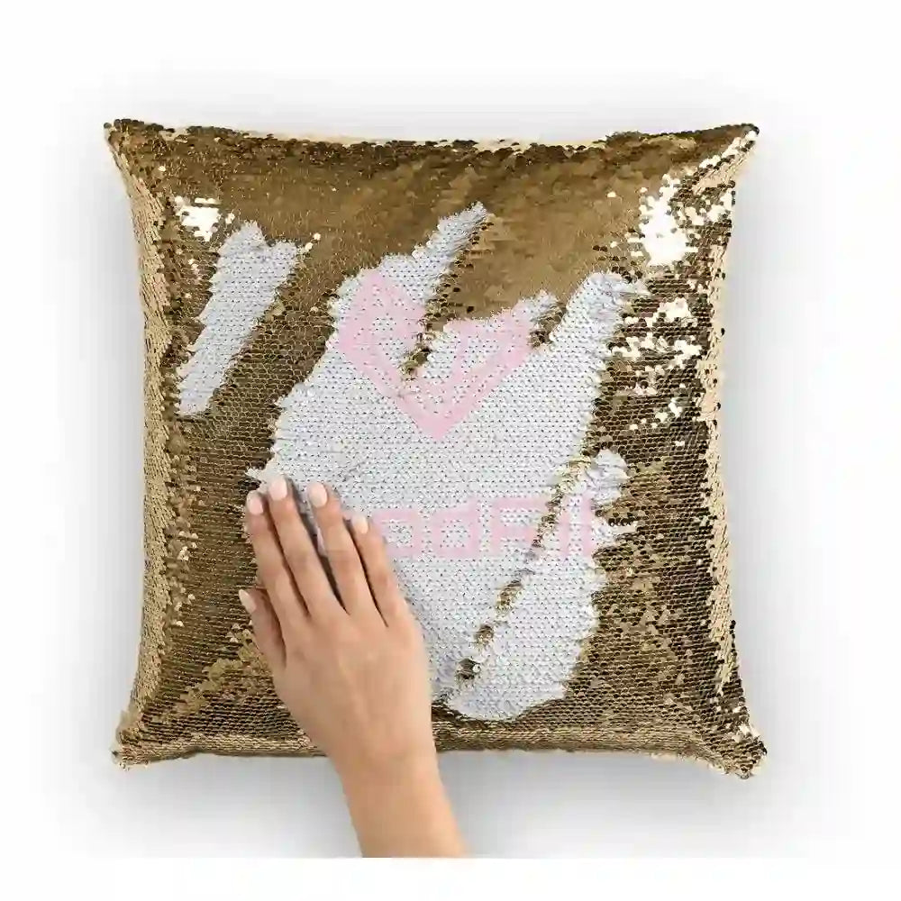 I Love You Sequin Cushion with Photo
