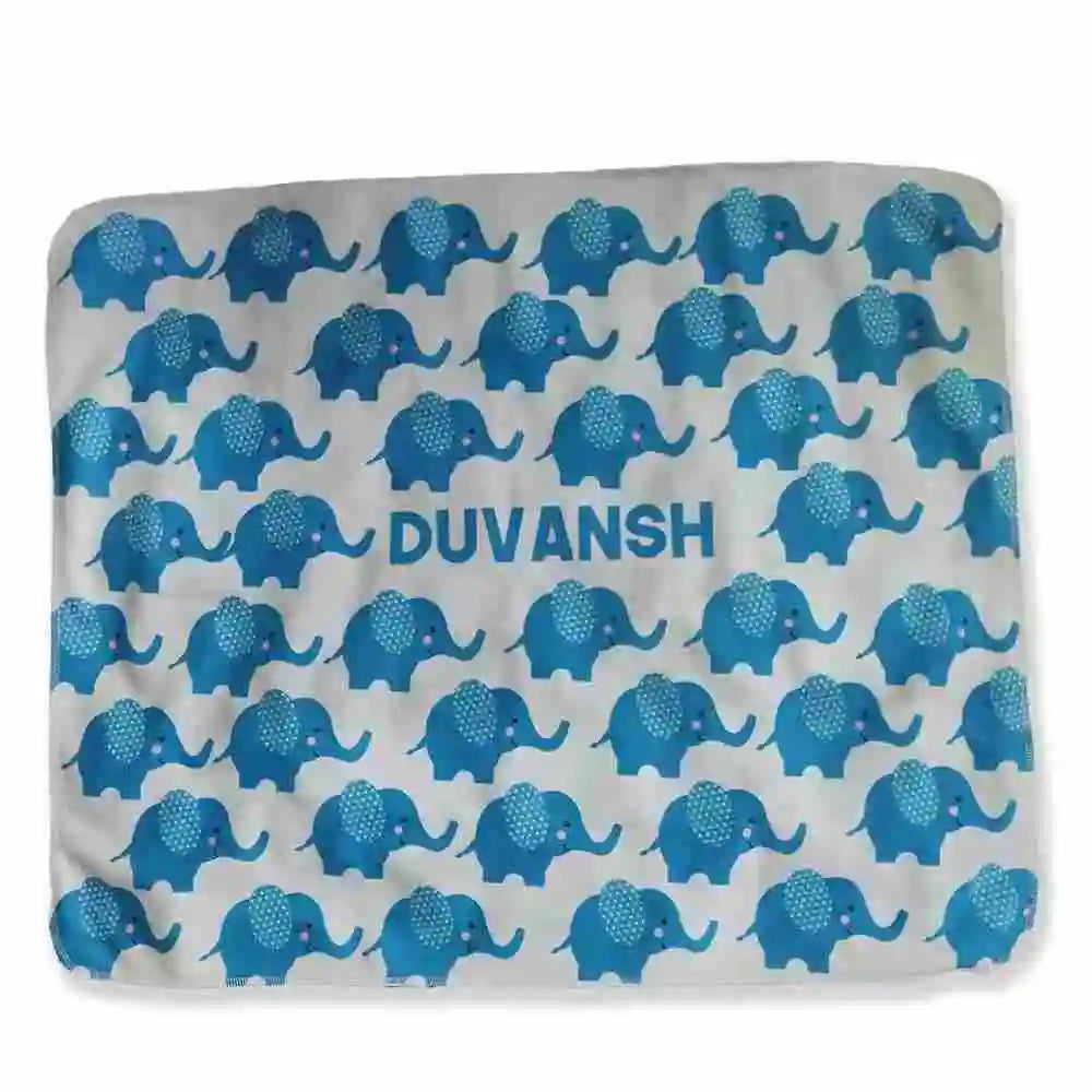 Elephant Theme Stroller Blanket with Name