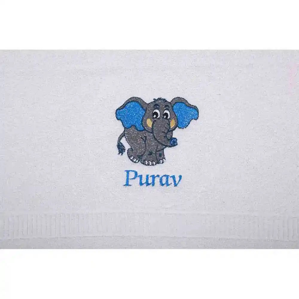 Customized Towel with Elephant and Name