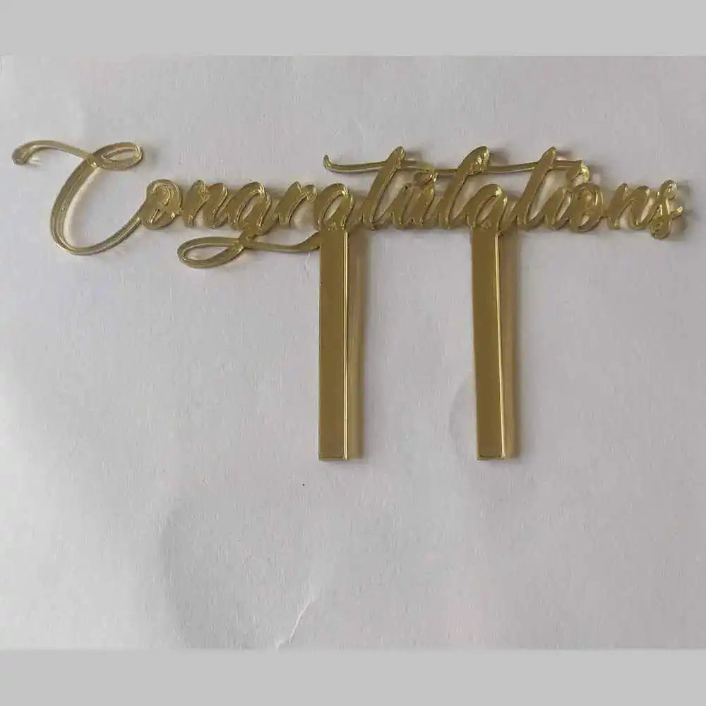 Awsum Cakes Amazing Gold Acrylic Congratulations Cake Topper from CustomWish