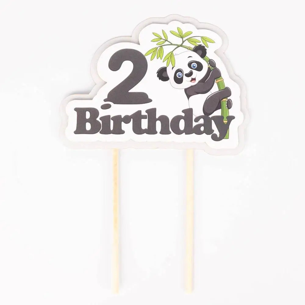 Shop Personalized Panda Age Cake Topper for Birthday