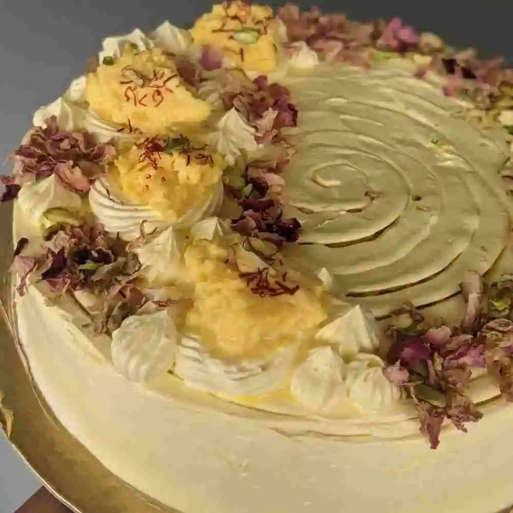 Order Rasmalai Cake with Saffron and Almond Toppings