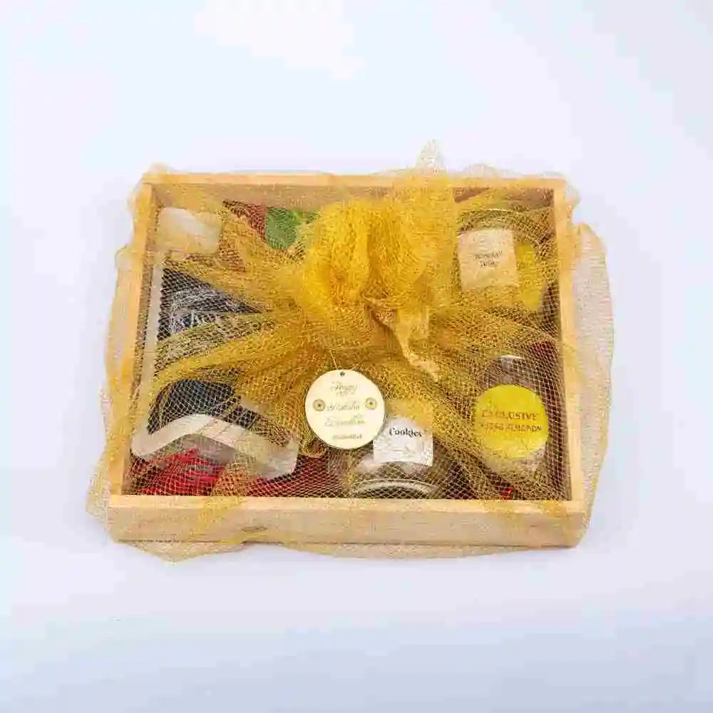 Order Premium Brother Rakhi Hamper with Wooden Tray