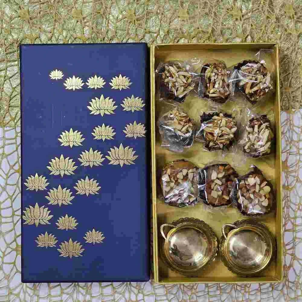 Dry Fruit Delicacy and Brass Diya Hamper for Corporate