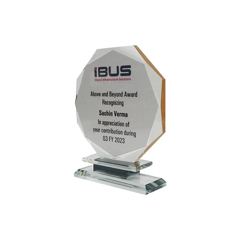 Personalized Heptagon Crystal Trophy