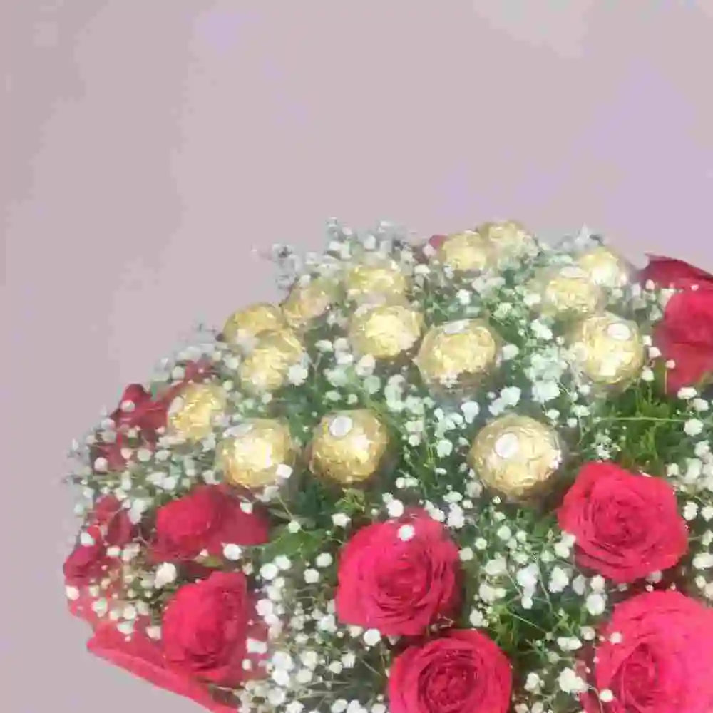 Send Chocolate and Flower Bouquet Gift