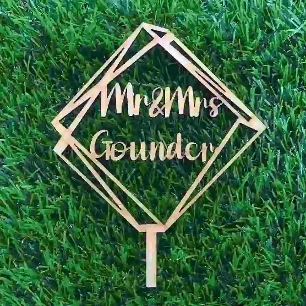 Personalized Name Cake Topper for Wedding