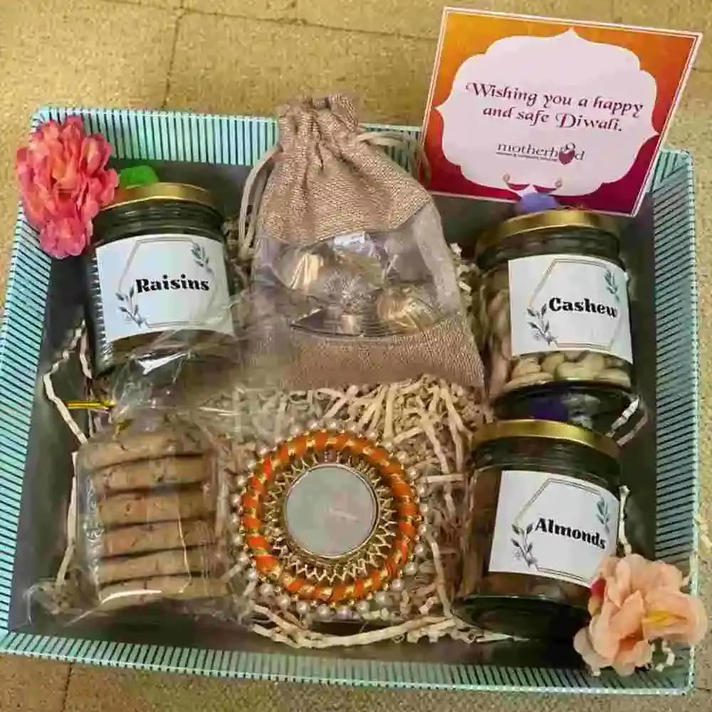 Dry Fruit Cookies and Chocolate Diwali Hamper for Corporate