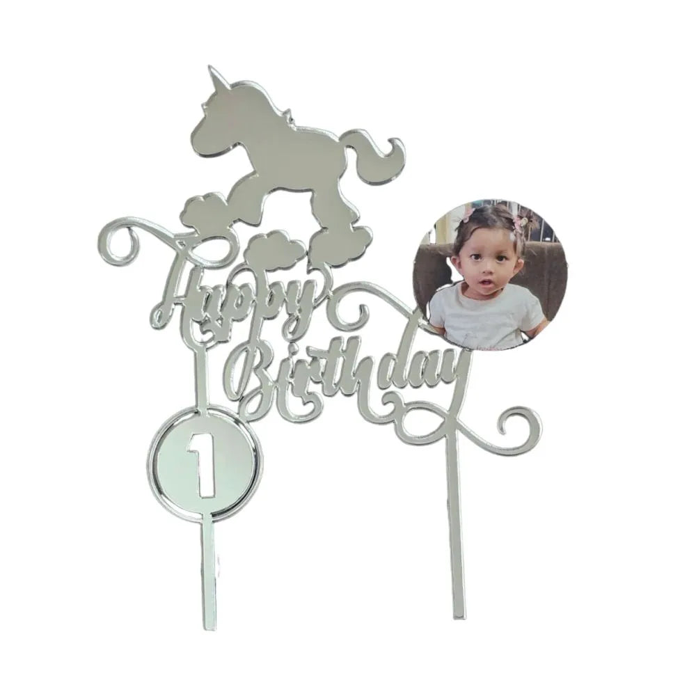 unicorn birthday cake topper