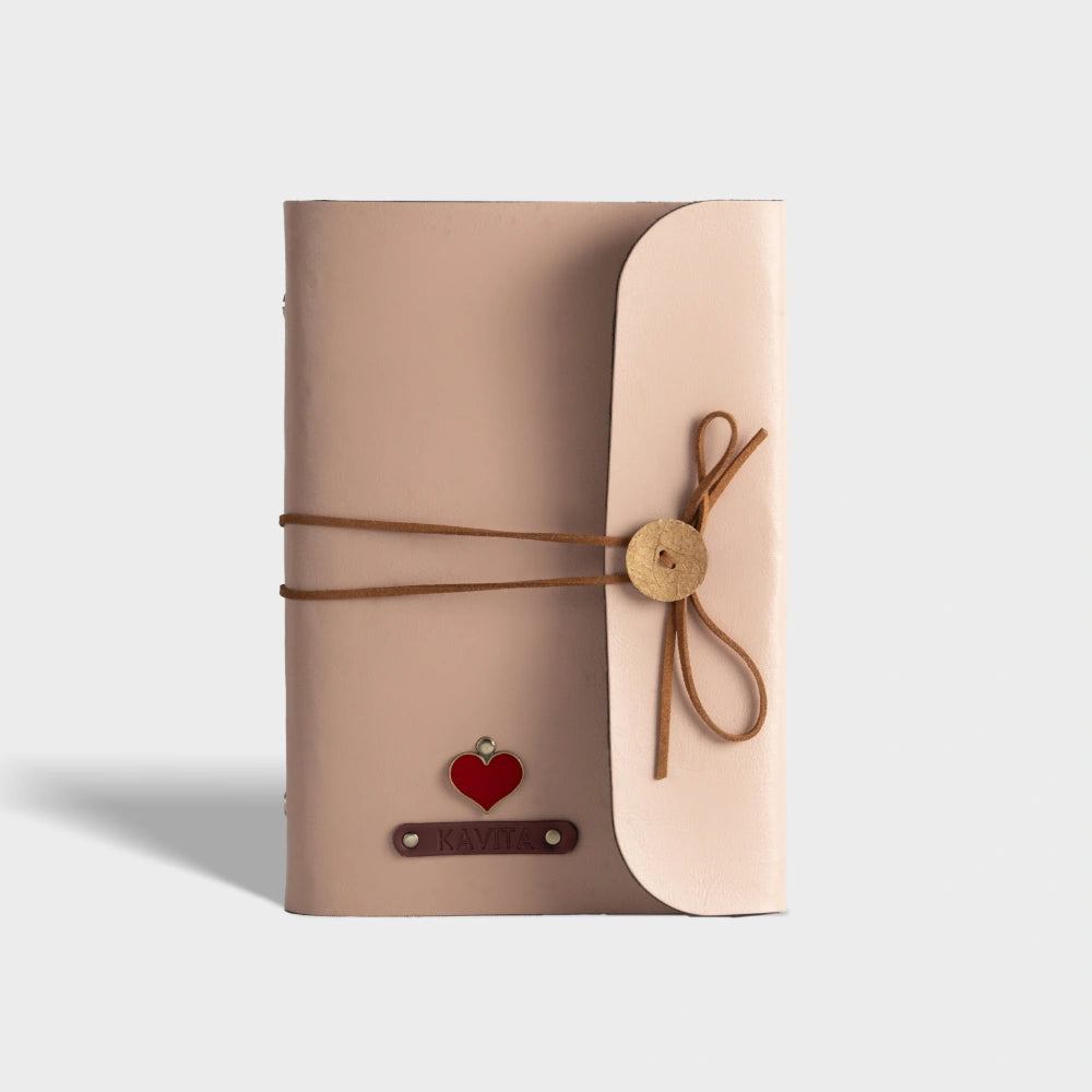 Elegant vegan leather A5 notebook with personalization