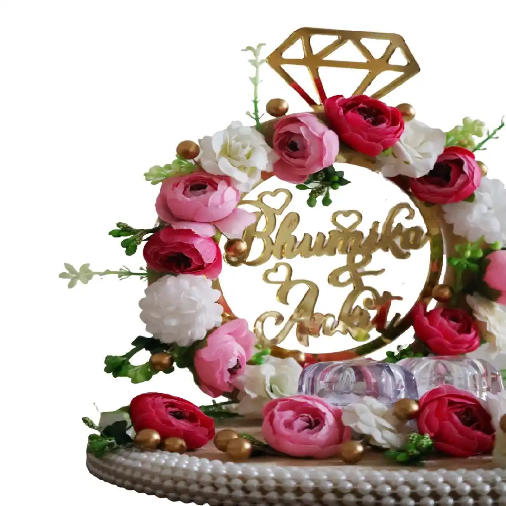 Shop Engagement Ring Platter with Flowers Online
