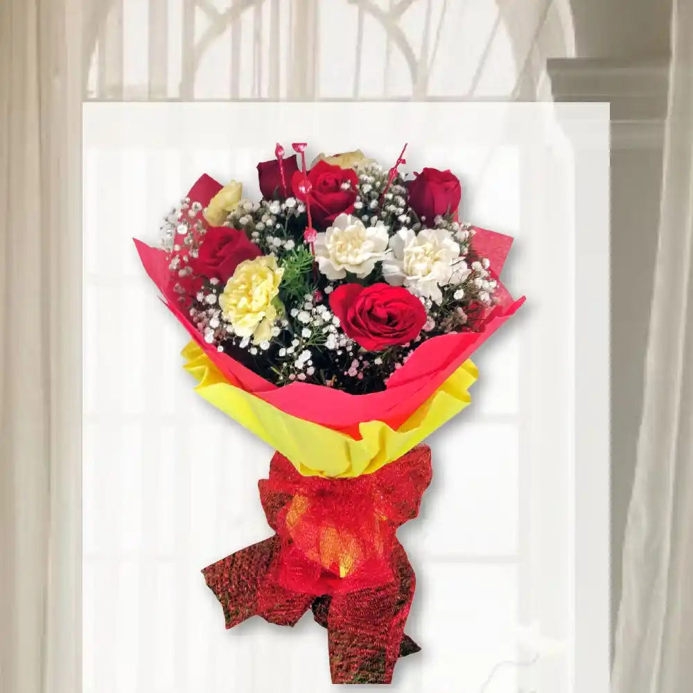 Buy carnation and rose bouquet online