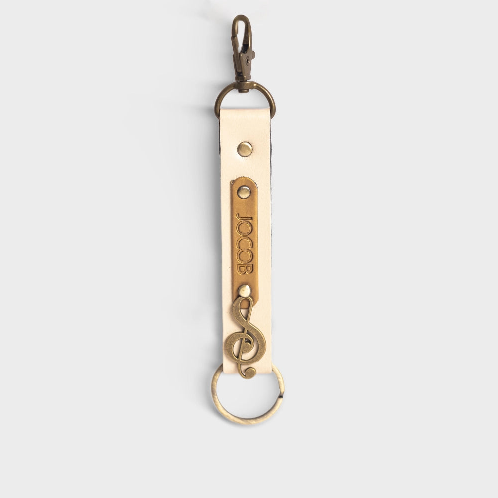 Buy Ivory Engraved Vegan Leather Keychain Online India