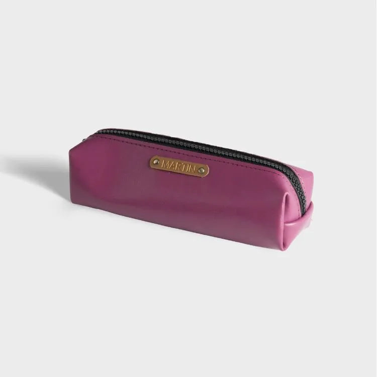 Buy Purple Personalized Vegan Leather Pencil Pouch