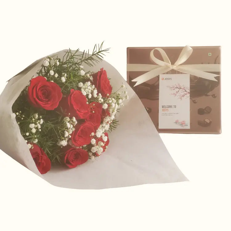 Rose Bouquet and Premium Chocolates