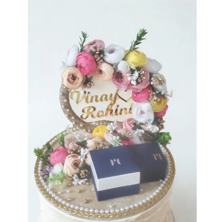 Shop Engagement Floral Ring Tray with Flowers