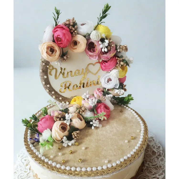 Send Floral Engagement Ring Tray Online in India