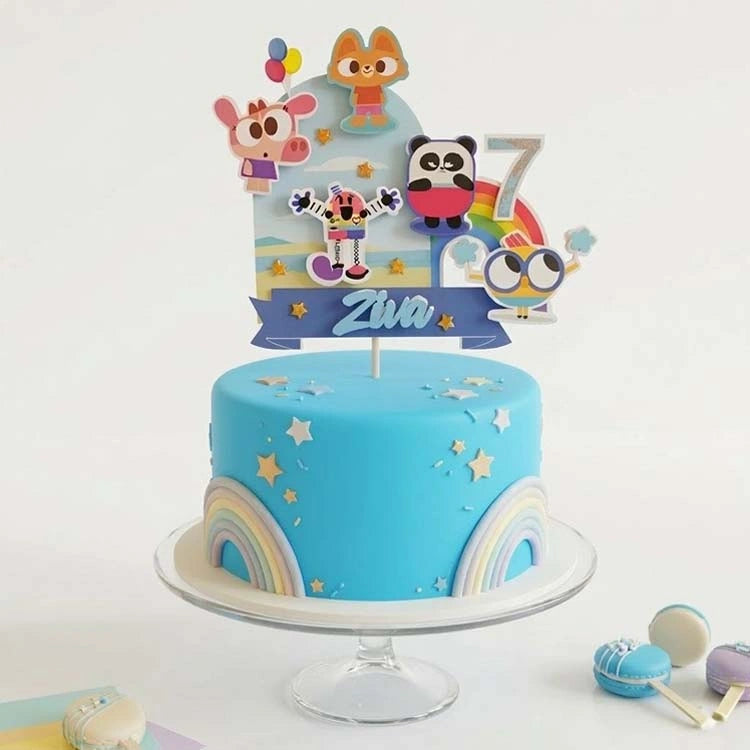Order kids birthday cake topper Lingokids theme