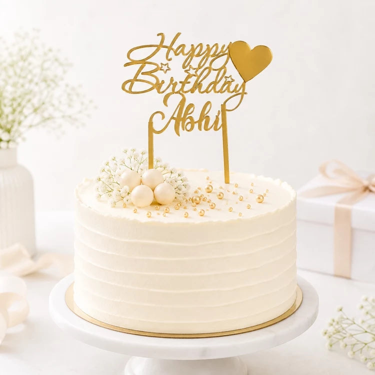 Personalized Signature Birthday Name Cake Topper India