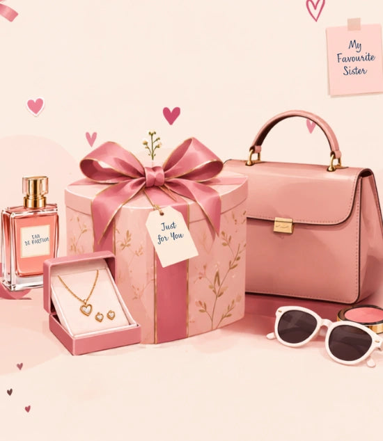 Shop gifts for sister with personalized luggage tags and Rakhi hampers