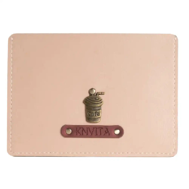 Buy baby pink personalized passport case with charm