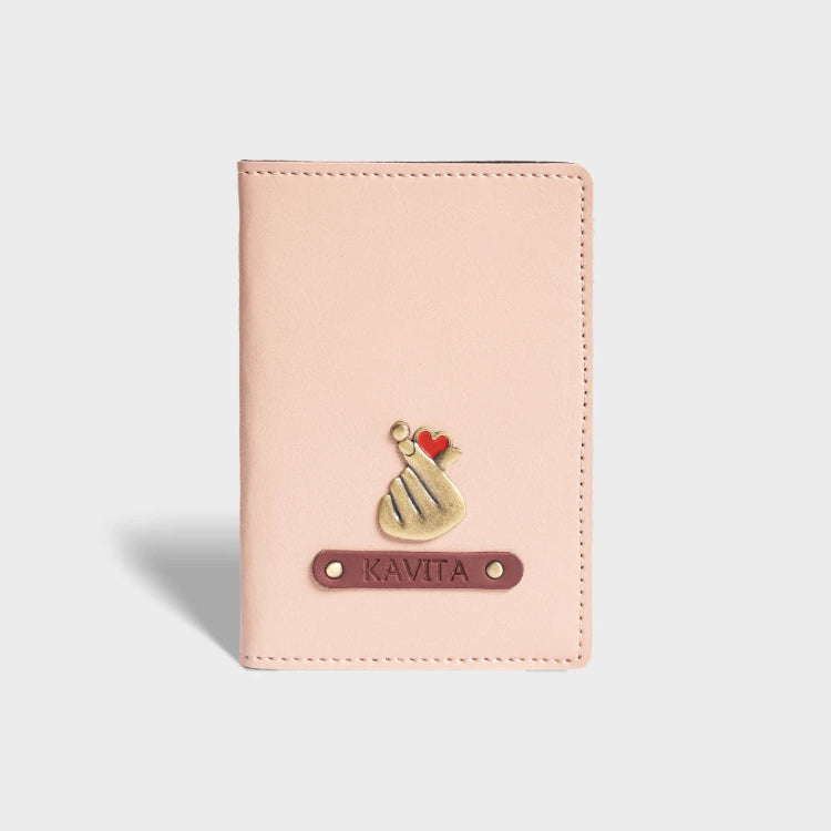 Get baby pink personalized passport cover with customised charm and name