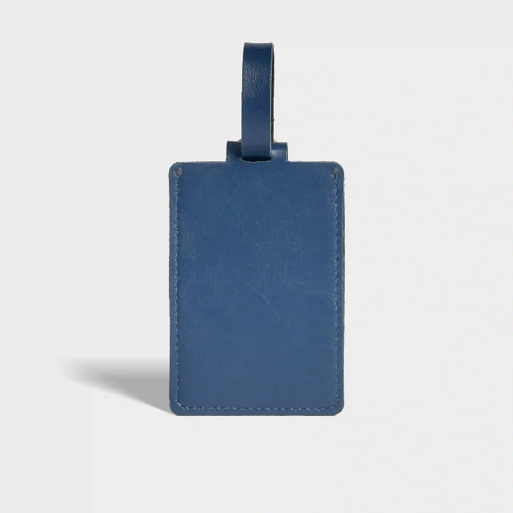 Shop Blue Vegan Leather Luggage Tag for Travel