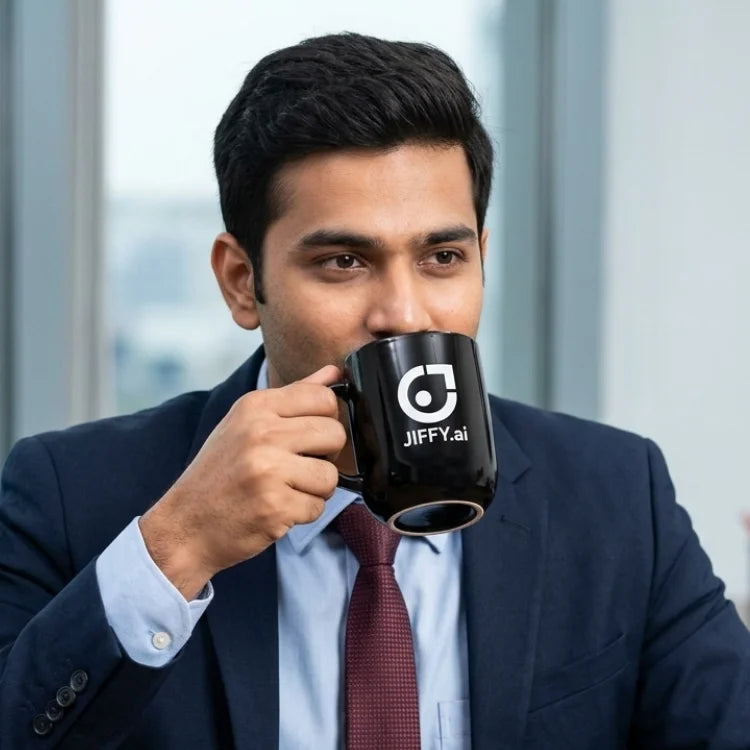 Order branded ceramic corporate mug with company logo for employee office gifting