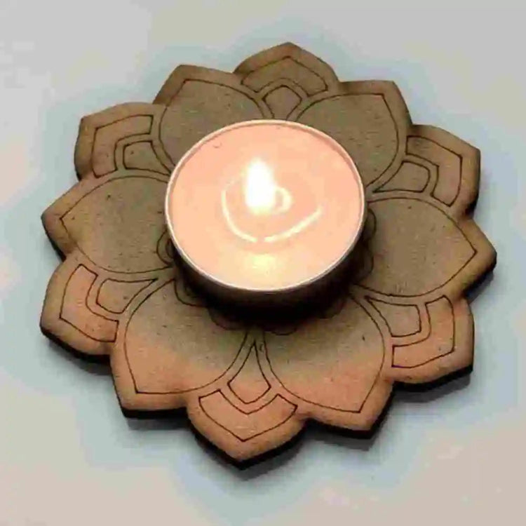 Buy Brown Double Floral MDF T-Light Holder for Diwali Decor