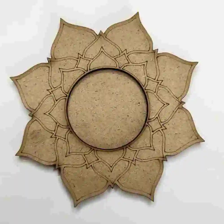 Shop brown flower MDF T-light holder for Diwali gifting and floral decor