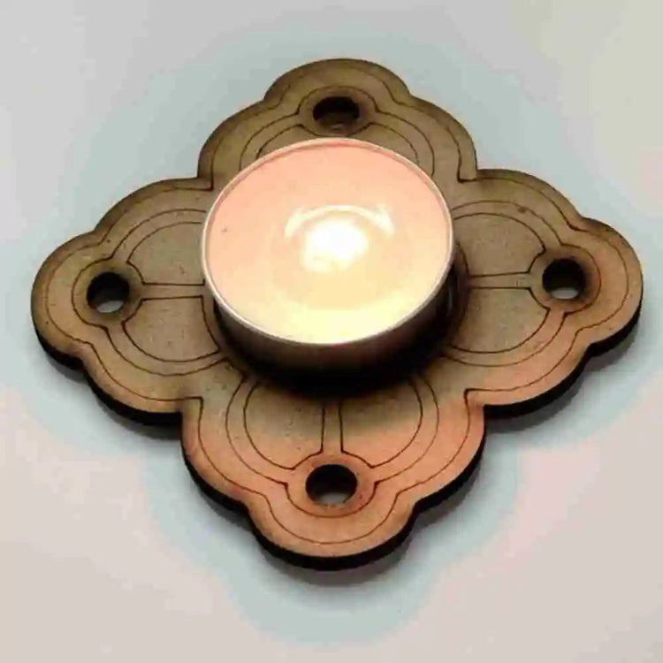 Buy Brown MDF Diamond Shape T-Light Holder for Diwali Decor