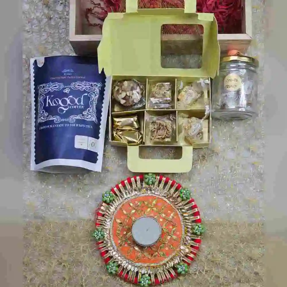 Buy Diwali Celebration Hamper with Dry Fruits and Coffee