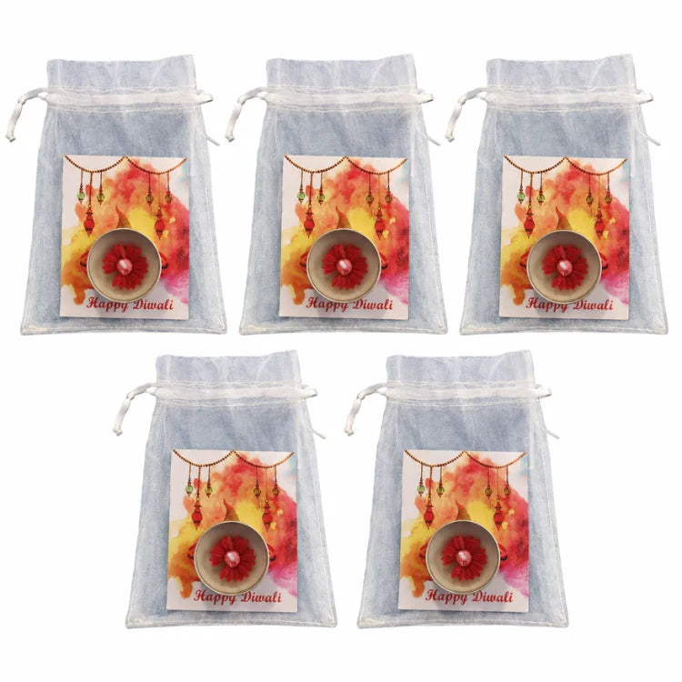 Shop Diwali Floral Tea Light Holder Online Pack of 5