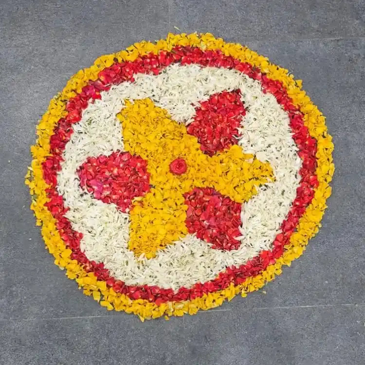 Get Quote for Ganesh Chaturthi floral rangoli decoration for events