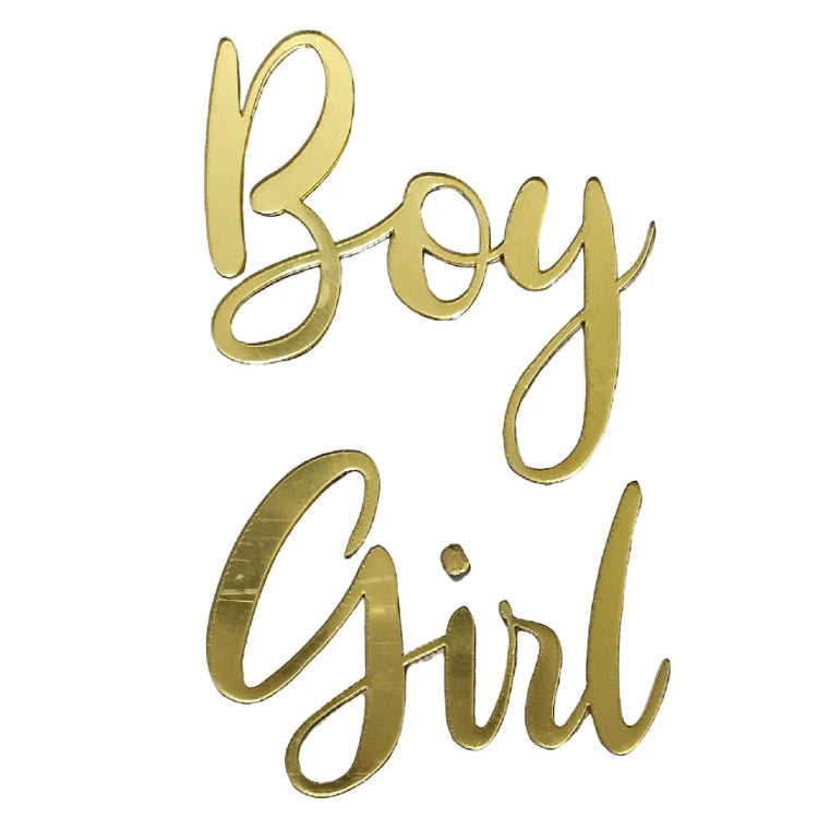 Buy Gold Boy Girl Acrylic Cutout Set for Baby Shower Decor