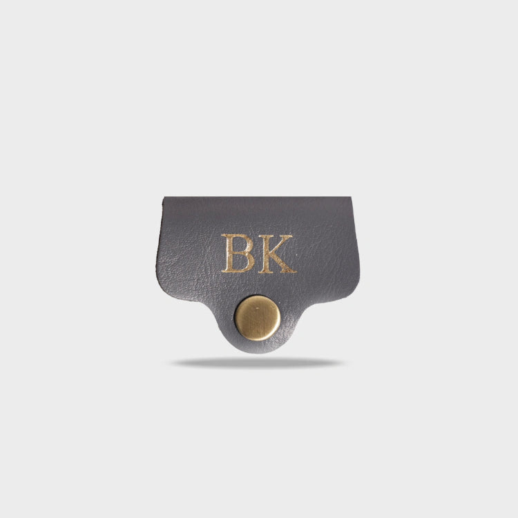 Buy grey cable holder with personalized initials