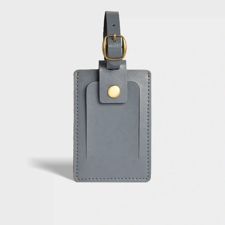 Order grey personalized luggage tag with adjustable strap