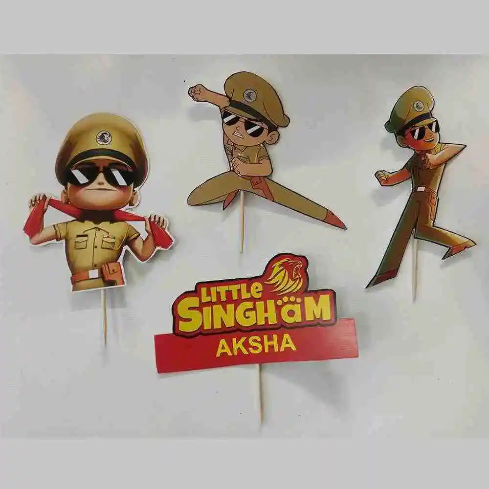 Buy Personalized Little Singham Cake Topper with Name for Kids