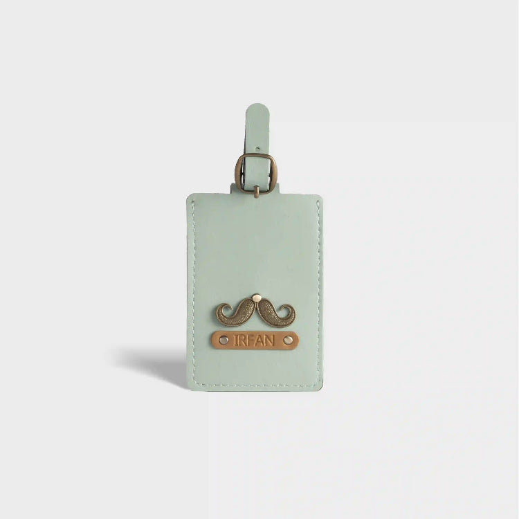 Shop Mint Custom Luggage Tag with Charm and Name Embossed