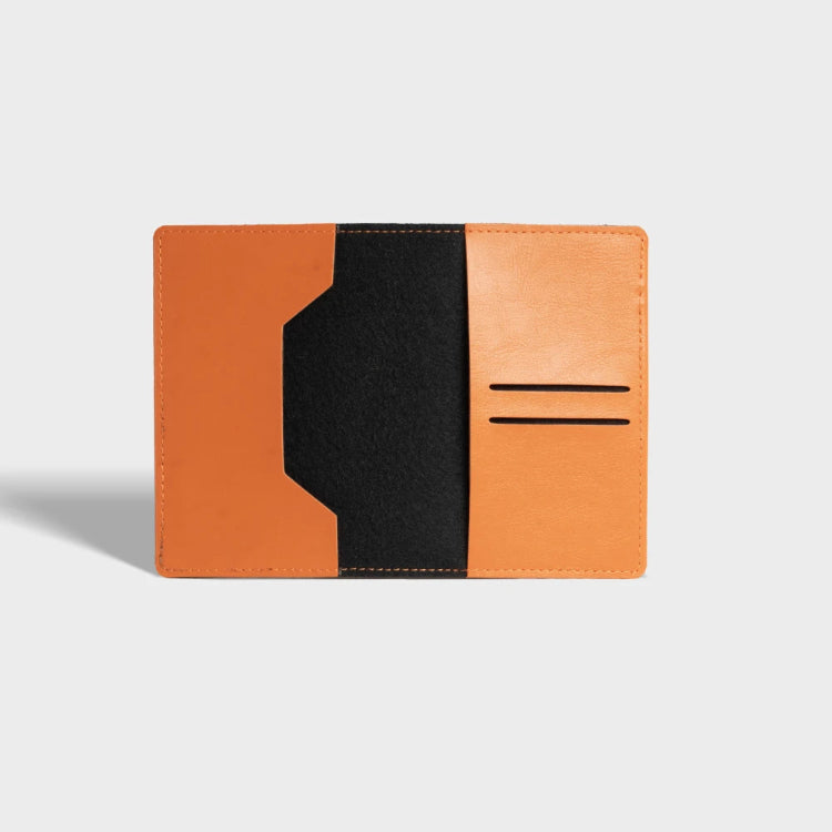 Buy orange personalized passport cover with inner card slots