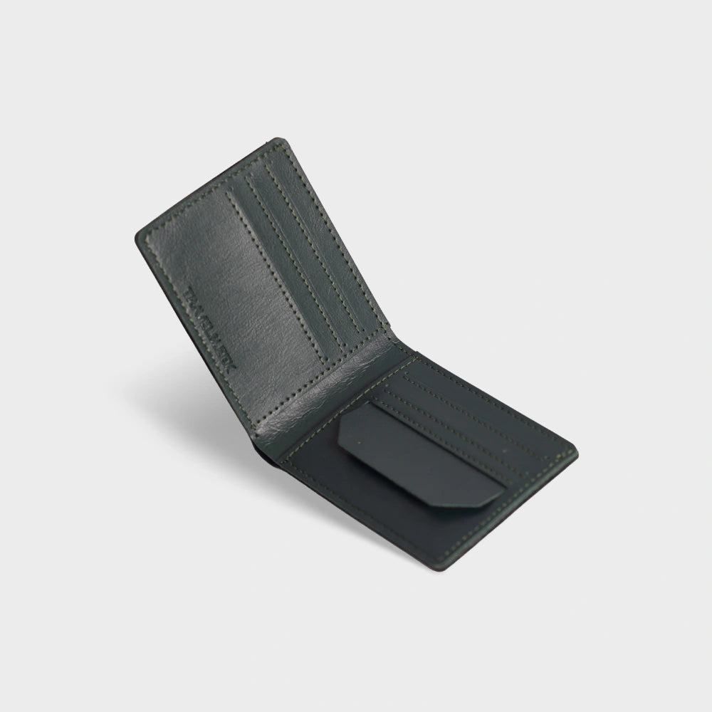 Shop green personalized men's wallet with card slots and cash pocket