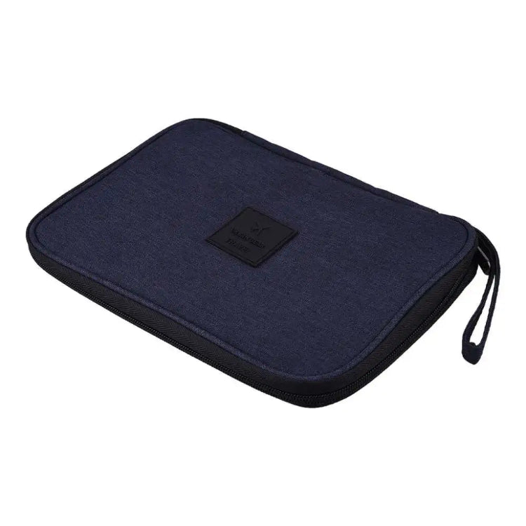 Buy personalized UG travel digital pouch in navy blue with custom name and zipper closure