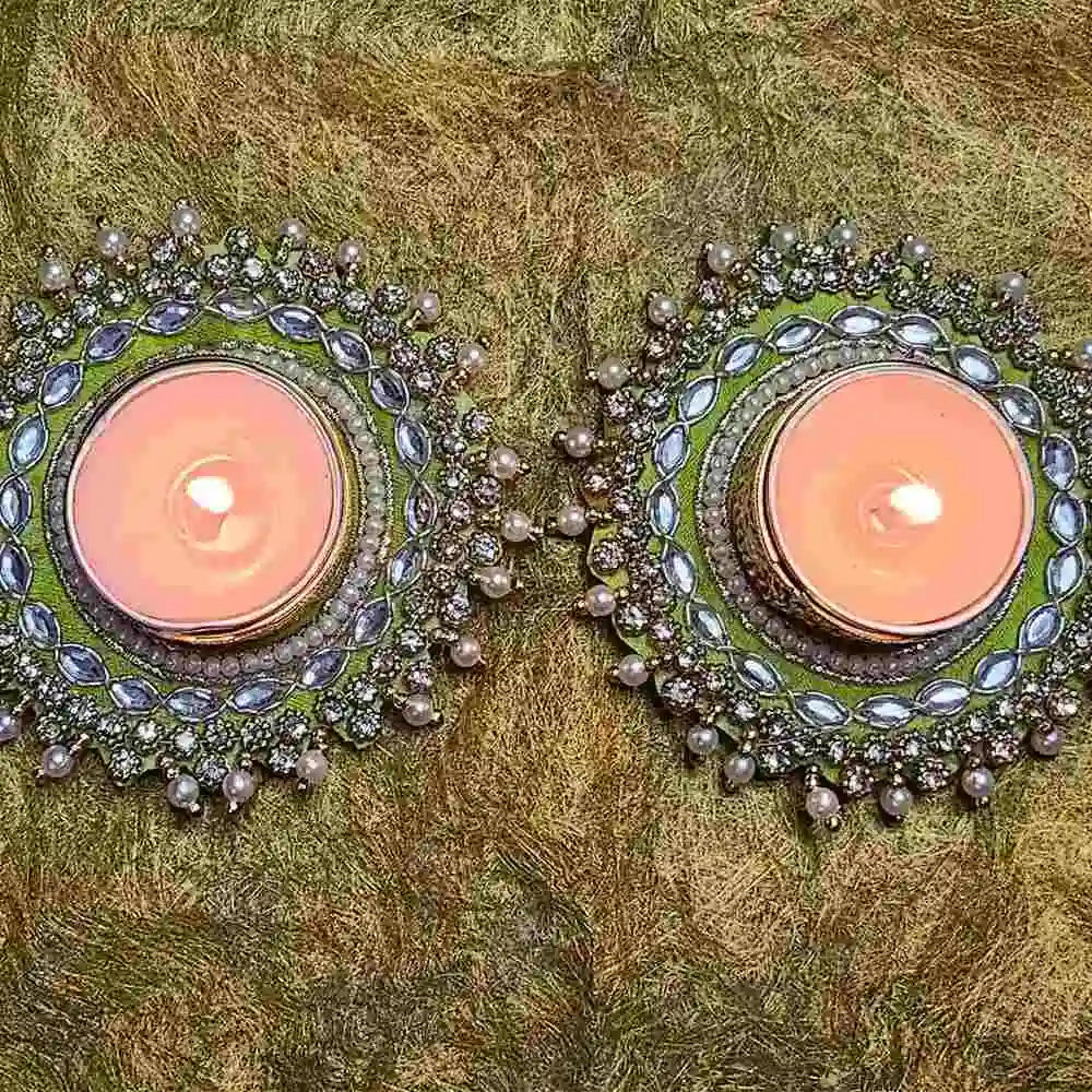 Buy Polki T-Light Holder Set Perfect for Diwali Celebration