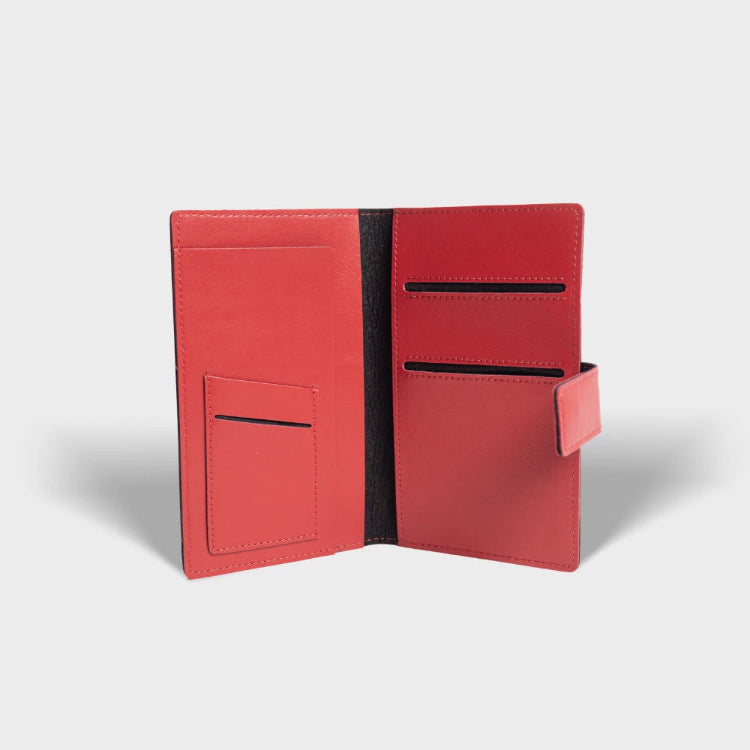 Shop red personalized dual passport cover with passport and card slots