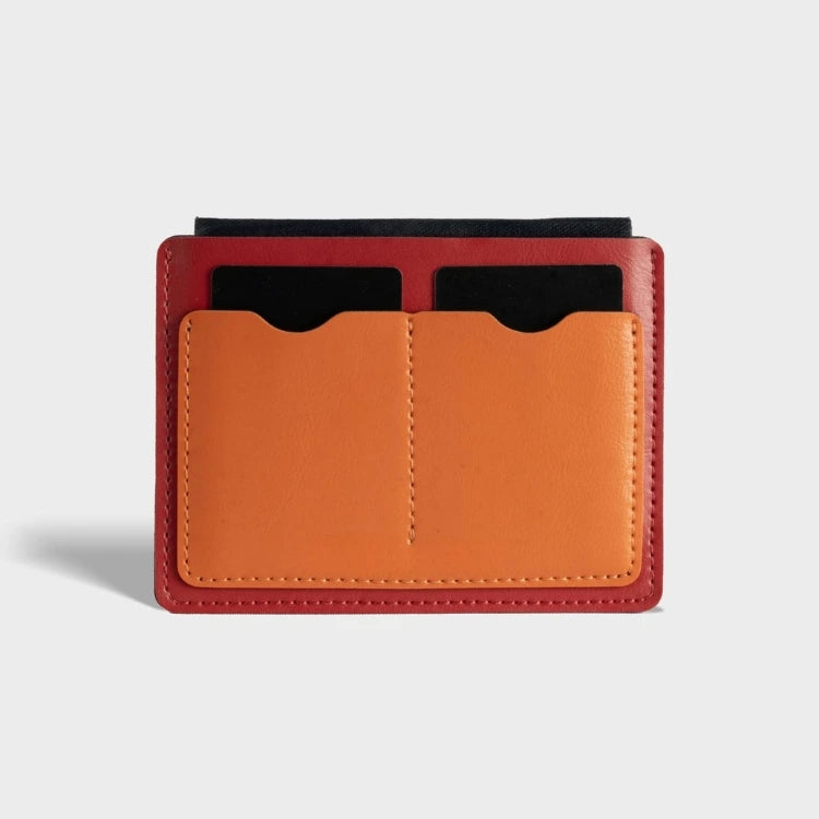Shop red orange passport sleeve with dual card slots