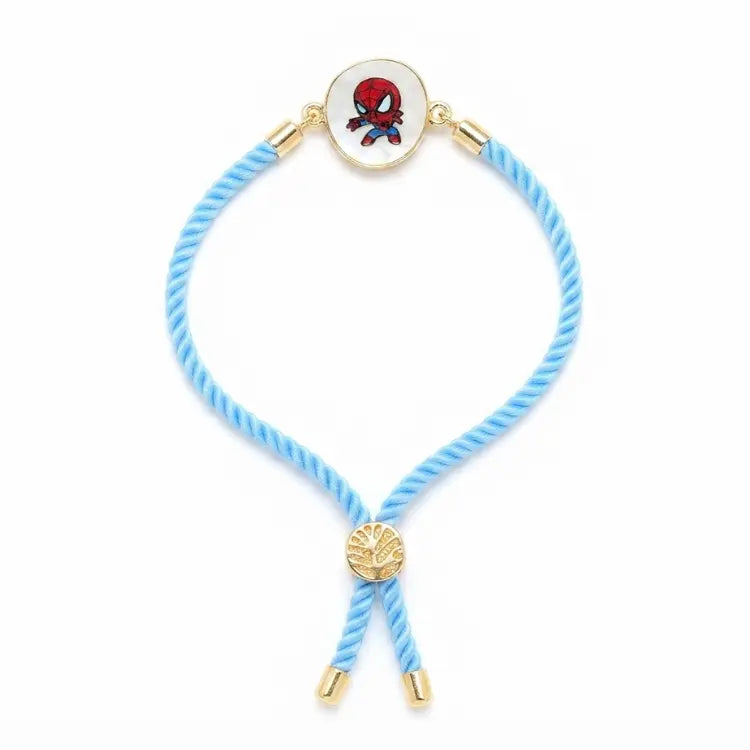 Shop Spiderman Metal Rakhi with light blue adjustable thread