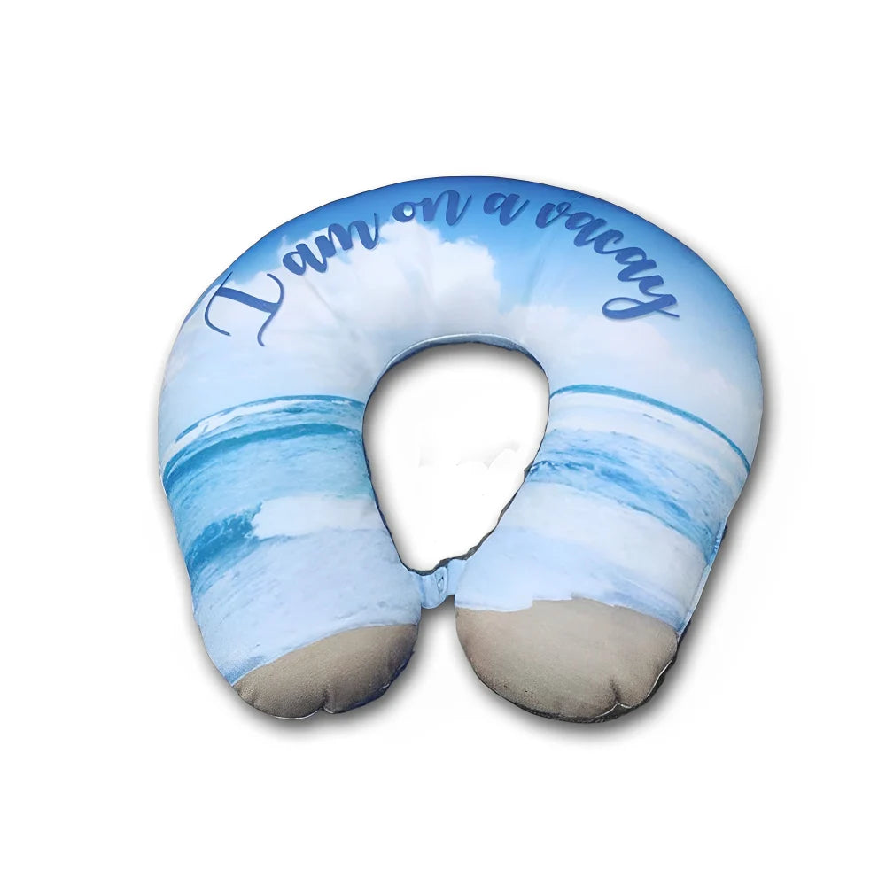 Shop a printed U-shaped travel neck pillow for road trips and holidays
