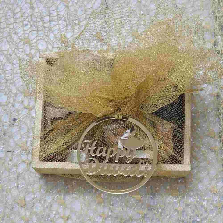 Shop Walnut Coffee Almonds Diwali Hamper with Decorative T-Light Holder