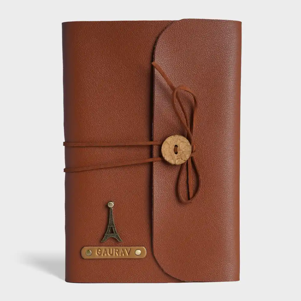 Personalized A5 diary Vegan leather